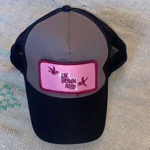 Zac Brown Band Patch Snap Back Trucker Hat -  Pink Patch, gray and black hat